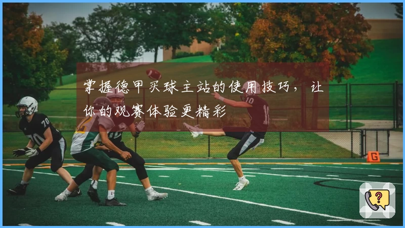掌握德甲买球主站的使用技巧，让你的观赛体验更精彩